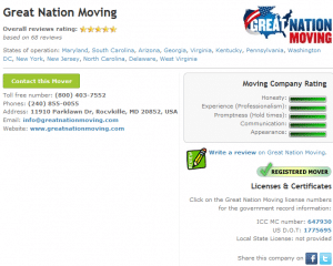 Our Profile in MyMovingReviews