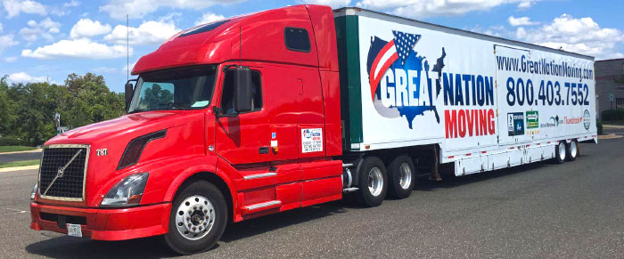 One of the trucks of Great Nation Moving